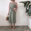 563 Korean fashion chic gallus dress with loose t-shirt two pieces