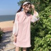 561 preppy style pink girl long-sleeved improved cheongsam dress