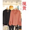 9872 pleated flare sleeves lapel shirt