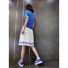 8920 preppy style polo t-shirt with pleated skirt