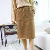 2017 spring and summer slits high waist coat Slim was thin in long paragraph woolen pencil skirt female # 1314