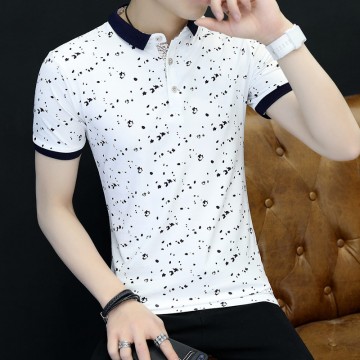 Summer short-sleeved t-shirt male trendy youth big size compassion men's lapel Polo shirt half sleeve shirt 3602
