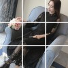 925 # autumn and winter new long paragraph hollow lace dress female long sleeve Korean version of the long skirt