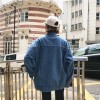 2017 new heavy industry denim clothing embroidery jacket long sleeves loose cowboy jacket