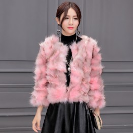 8238 autumn and winter lady fox fur short coat