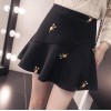 9018 autumn and winter empire waist embroidery A-line short skirt