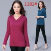 Autumn Korean version of loose jacket women v collar cotton casual bottoming shirt open long sleeves female t-shirt