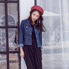 5556 spring Korean style long-sleeved slim short denim jacket