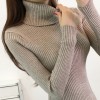 Autumn and winter new short high collar sweater bottoming shirt long sleeves sets thick Slim solid sweater 580