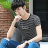 6304 men 's printing stripes short sleeve T - shirt 