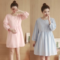 6652 pregnant women elastic waist dress