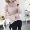 8083 # autumn and winter new was thin semi-high collar sets of sweaters female speaker sleeves long-sleeved wild sweater