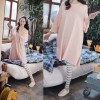 8608 large size pajamas long sleeves shirt with striped pants