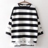 9033 # 2017 new maternity dress autumn striped lace sweater pregnant women coat