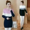 8047# Plus size women's fall new long bottom shirt sweater