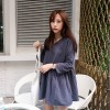 526 fresh college style V-neck pocket eight-point sleeve doll dress