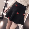 9018 autumn and winter empire waist embroidery A-line short skirt