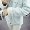 【Real shot】 1859 # 2017 autumn and winter Korean loose lamb wool jacket female lapel long sleeve warm cotton