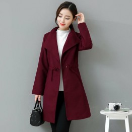 8201 slim waist lapel woolen coat