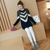 8049 # real autumn and winter new models in the long sweater loose large size of women fat mm was thin sets of bottoming shirt