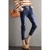 6135 Elastic students loose waist large size harem denim pants