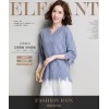 Korean fashion lazy random wind V-collar twist in the sleeves sweater