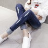 126 pregnant women autumn and winter holes slim pencil jeans