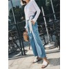 2720 ​​European station 2017 new denim wide leg pants female summer loose high waist decorated belt straight jeans