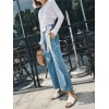 2720 wide leg loose high waist decorated belt straight jeans