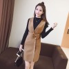 6201 Long Sleeve Slim Woolen Dress with knitting tops