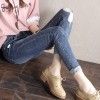 730 Korean fashion high waistline holes jeans