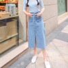 Korea high waist cowboy half skirt female 2017 spring long bag pack skirt large size Slim tide # 9001