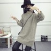 8953 High collar women loose thick winter long sweater