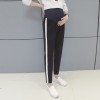 Pregnant women fall and winter leisure care belly pants side white strip pregnant women sports nine pants harem pants 2078