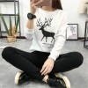 8479 cartoon big size plum deer printing students thickening sweatshirt