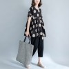 large size women's cotton printing dots waist thin T shirt skirt 8790 #