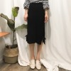 997 autumn solid color loose waist knitted wool skirt