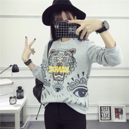 2182 tiger head embroidery thickening warm sweatshirt