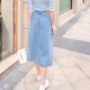 Korea high waist cowboy half skirt female 2017 spring long bag pack skirt large size Slim tide # 9001