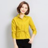 5055 long sleeves slim belt cotton shirt