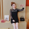 3610 plus size hollow lace slim look dress