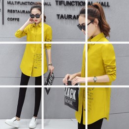 594 Korean fashion women long slim shirt