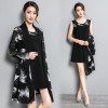 Real shot 2017 autumn and winter large size women's cardigan really two sets of loose fashion mother loaded large size dress 259