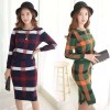 3919 lattice sweater with tight hip skirt