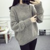 8952 # real shot high collar sweater women loose loose thick winter jacket sweater winter coat autumn and winter