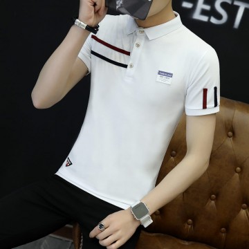 Men's summer collar collar short sleeve t-shirt male lapel collar Paul Slim Korean youth lead cotton Polo shirt 2093