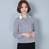 8108 Korean fashion loose vertical stripes shirt