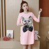 1602 maternity loose cotton cat printing pregnant women dress