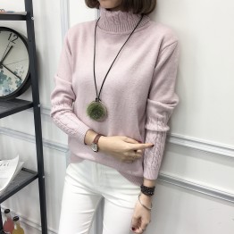 8091 # autumn and winter new women's Korean high-necked sweater