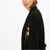 F1104 chiffon belt belt flower embroidery robe thin windbreaker black yellow European and foreign trade women spot
